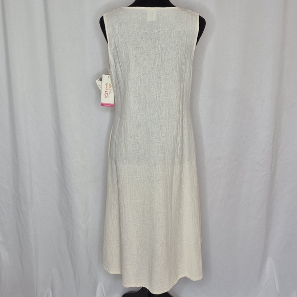 Manta del Lago Sleeveless Preshrunk Mexican Gauze Embroidered Dress - Size M - Picture 5 of 12